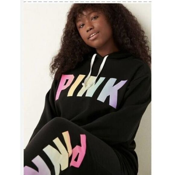VS PInk set tracksuit- leggings & hoodie rainbow ombre xxl - Picture 1 of 4